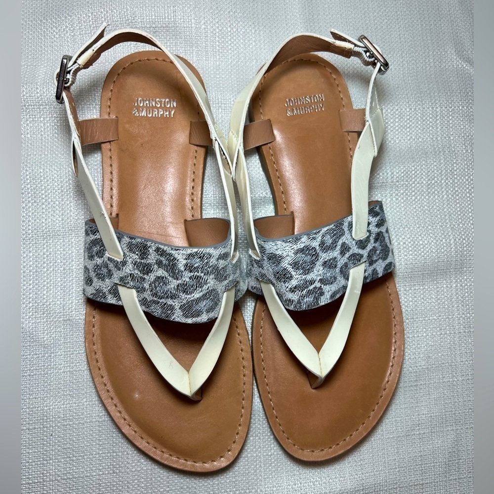 Johnston & Murphy Breann Cheetah Print Sandals - Size 7.5 - Like new!